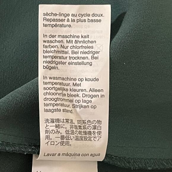 J.Crew Ruffle Neckline Long Sleeve Green Blouse Size Medium - Picture 5 of 9